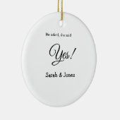 Er fragte, sie sagte ja Verlobung einfach minimal Keramik Ornament (Rechts)