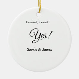 Er fragte, sie sagte ja Verlobung einfach minimal Keramik Ornament