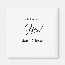 Er fragte, sie sagte ja Verlobung einfach minimal Magnet