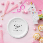 Er fragte, sie sagte ja Verlobung einfach minimal Pappteller (Party)