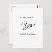 Er fragte, sie sagte ja Verlobung einfach minimal Postkarte (Vorne/Hinten)