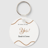 Er fragte sie sagte ja Verlobung einfach minimal Schlüsselanhänger (Rückseite)