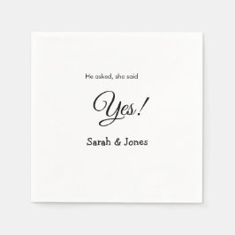 Er fragte, sie sagte ja Verlobung einfach minimal Serviette