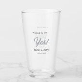 Er fragte sie sagte ja Verlobung einfach Silber Da Glas (Rückseite)