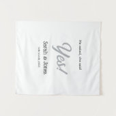 Er fragte sie sagte ja Verlobung einfach Silber Da Wandteppich (Vorderseite (Horizontal))