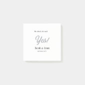 Er fragte sie sagte ja Verlobung einfache silberne Post-it Klebezettel (Vorderseite)