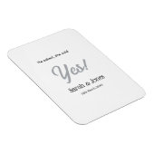 Er fragte sie sagte ja Verlobung einfaches Silber  Magnet (Rechte Seite)