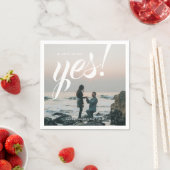 Er Fragte, sie sagte Ja Verlobung Foto Party Serviette (Beispiel)