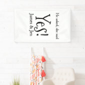 Er fragte sie sagte ja Verlobungsfeier Name einfac Banner (Insitu)