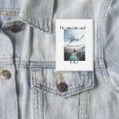 Er fragte sie sagte ja Verlobungsfoto Name stilvol Button (Insitu)