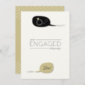 Er fragte u. sagte sie ja! Chic-Verlobungs-Party Einladung (Vorne/Hinten)