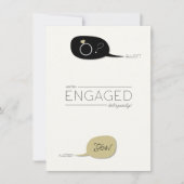 Er fragte u. sagte sie ja! Chic-Verlobungs-Party Einladung (Vorderseite)