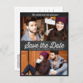 Er fragte, und sie sagte ja! Save the Date Postkar Ankündigungspostkarte (Vorne/Hinten)