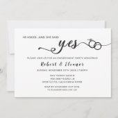 Er Fragte und sie sagte ja Verlobung Einladung (Vorderseite)