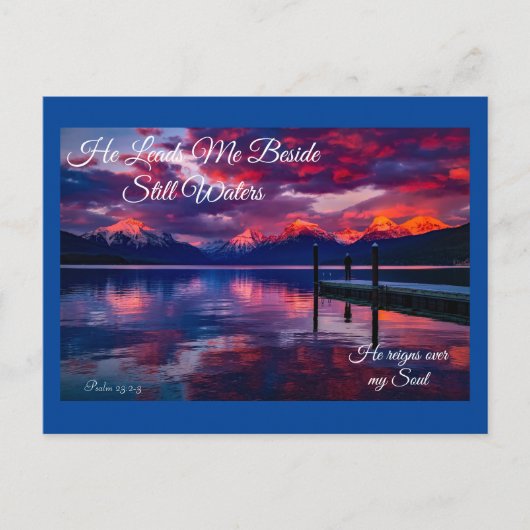 Er führt mich neben der Lila Postkarte noch Wasser (Vorderseite)