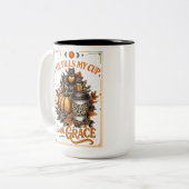 Er füllt meinen Cup.. Zweifarbige Tasse (Vorderseite Links)