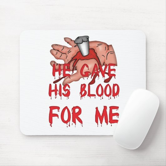 Er gab Christlich sein Blut Mousepad (Mit Mouse)