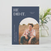 Er gab den Navy Arch Abschluss bekannt Einladung (Stehend Vorderseite)