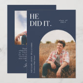 Er gab den Navy Arch Abschluss bekannt Einladung (Vorne/Hinten)