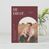 Er gab den Roten Abschluss bekannt Einladung (Stehend Vorderseite)