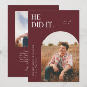 Er gab den Roten Abschluss bekannt Einladung (Vorne/Hinten)