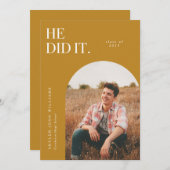 Er gab Gelben Abschluss bekannt Einladung (Vorne/Hinten)