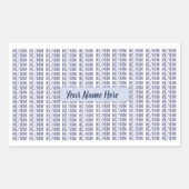 Er Geschlecht Pronomen in Blue Wiederholung Rechteckiger Aufkleber (Vorderseite)