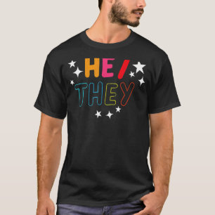 Er Geschlecht Pronouns LGBTQ Non Binary Colorful T-Shirt