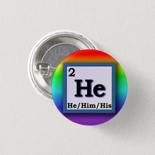 Er - Geschlechtspronomen-Button der periodischen Button (Vorne & Hinten)