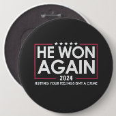 Er gewann 2024 wieder Trump Inaguration 2025 Button (Vorne & Hinten)