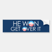 Er gewann, er war darüber autoaufkleber (Vorne)