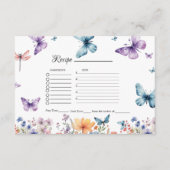 Er gibt Butterflies-Brautparty-Rezept-Anfrage Begleitkarte (Vorderseite)