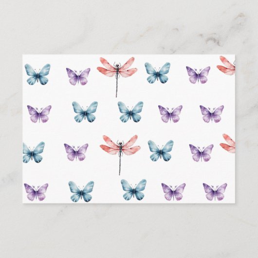 Er gibt Butterflies-Brautparty-Rezept-Anfrage Begleitkarte (Rückseite)