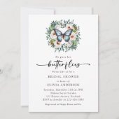 Er gibt ihr Brautparty mit den Schmetterlingen Einladung (Vorderseite)