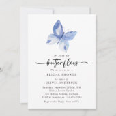 Er gibt ihr Brautparty mit den Schmetterlingen Einladung (Vorderseite)