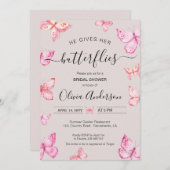 Er gibt ihr das Brautparty der Schmetterlinge Einladung (Vorne/Hinten)