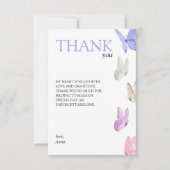 Er gibt ihren Schmetterlingen Brautparty Dankeskarte (Vorderseite)