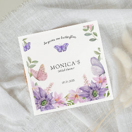 Er gibt ihren Schmetterlingen Brautparty Elegant Serviette