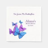 Er gibt ihren Schmetterlingen Brautparty Elegant Serviette (Vorderseite)