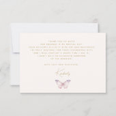 Er gibt ihren Schmetterlingen Wildblumen Brautpart Dankeskarte (Rückseite)