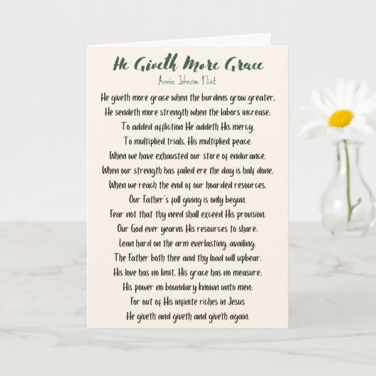 Er gibt mehr Grace-Faltkarte Karte (Kleine Pflanze)