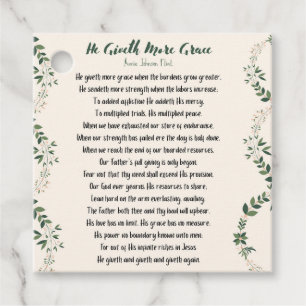 Er gibt mehr Grace Favor Tags Geschenkanhänger