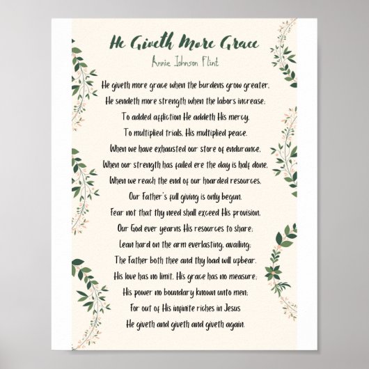 Er gibt mehr Grace Matte Poster (Vorne)