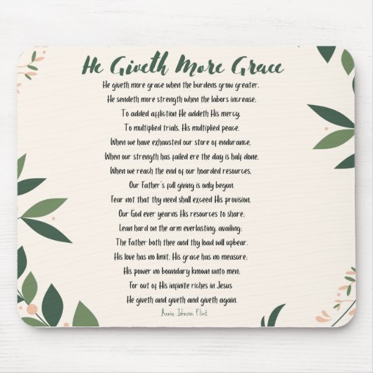 Er gibt mehr Grace Mouse Pad Mousepad (Vorne)