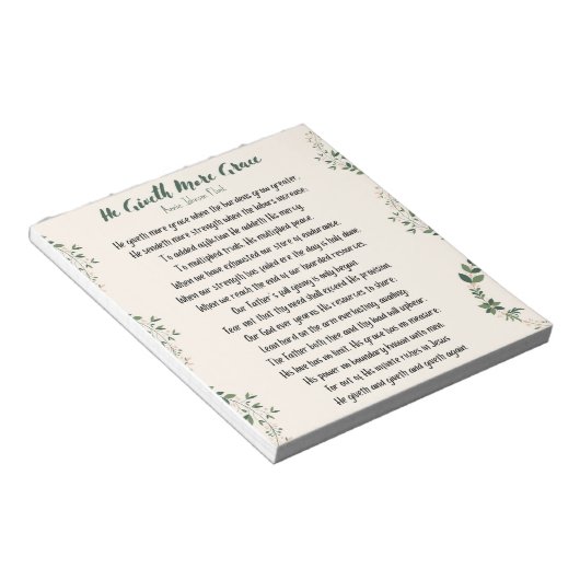 Er gibt mehr Grace Notepad Notizblock (angewinkelt)