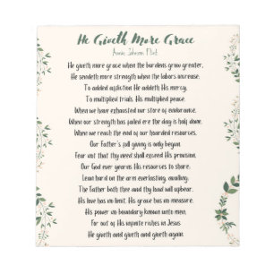 Er gibt mehr Grace Notepad Notizblock