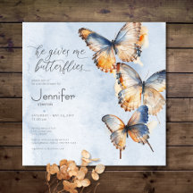Er gibt mir Butterflies blaues Brautparty
