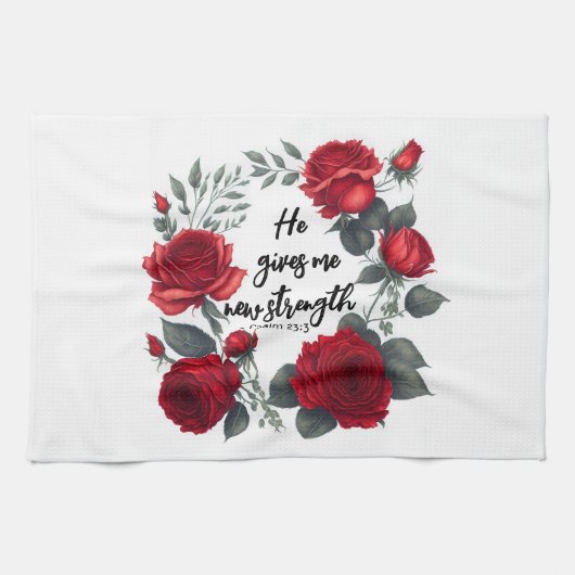 Er gibt mir neue Kraft Geschirrtuch (Horizontal)