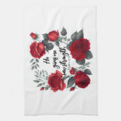 Er gibt mir neue Kraft Geschirrtuch (Vertikal)