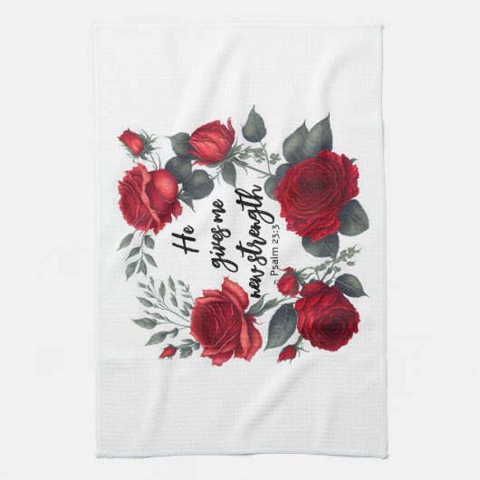 Er gibt mir neue Kraft Geschirrtuch (Vertikal)